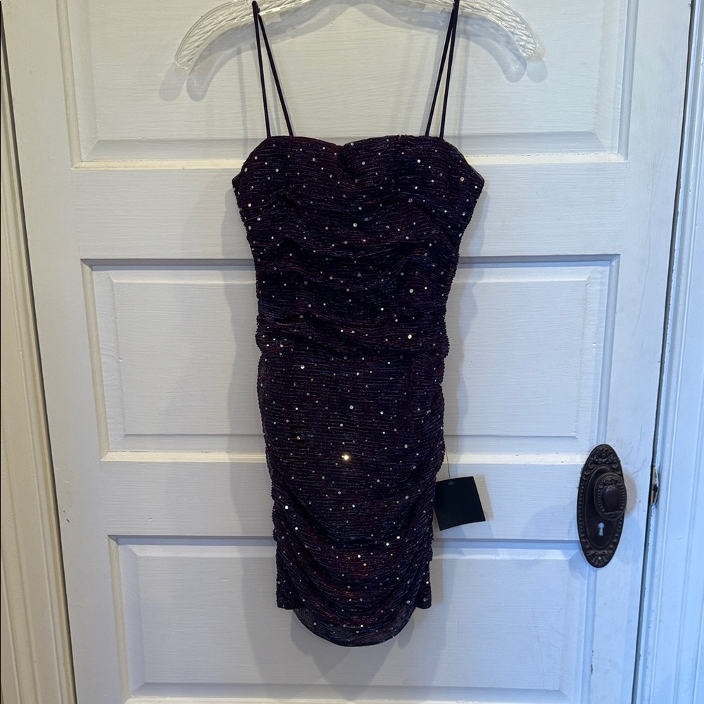 Lulu's Deep Purple Sequin Mini Dress